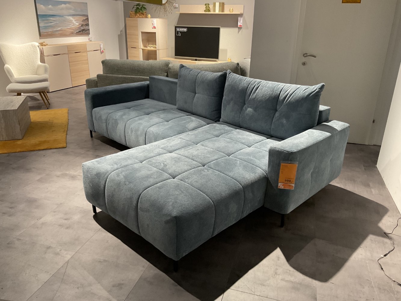 XXXLutz Ausstellungsstück Möbel Ecksofa Fabriano blaugrau