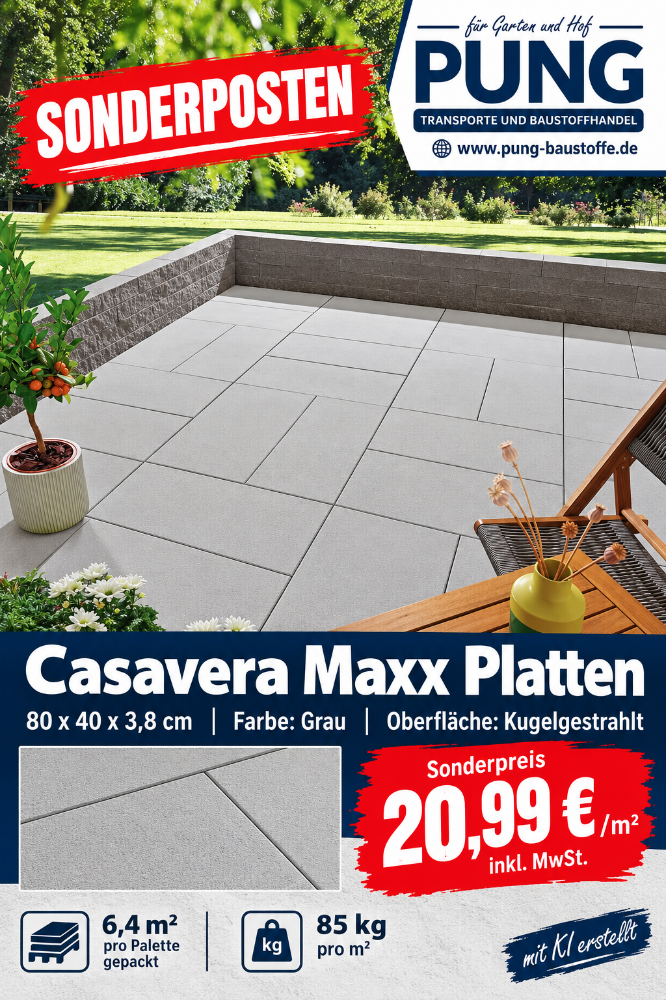 Casavera Maxx 80x40x3,8 cm Grau gestrahlt (2.Wahl )