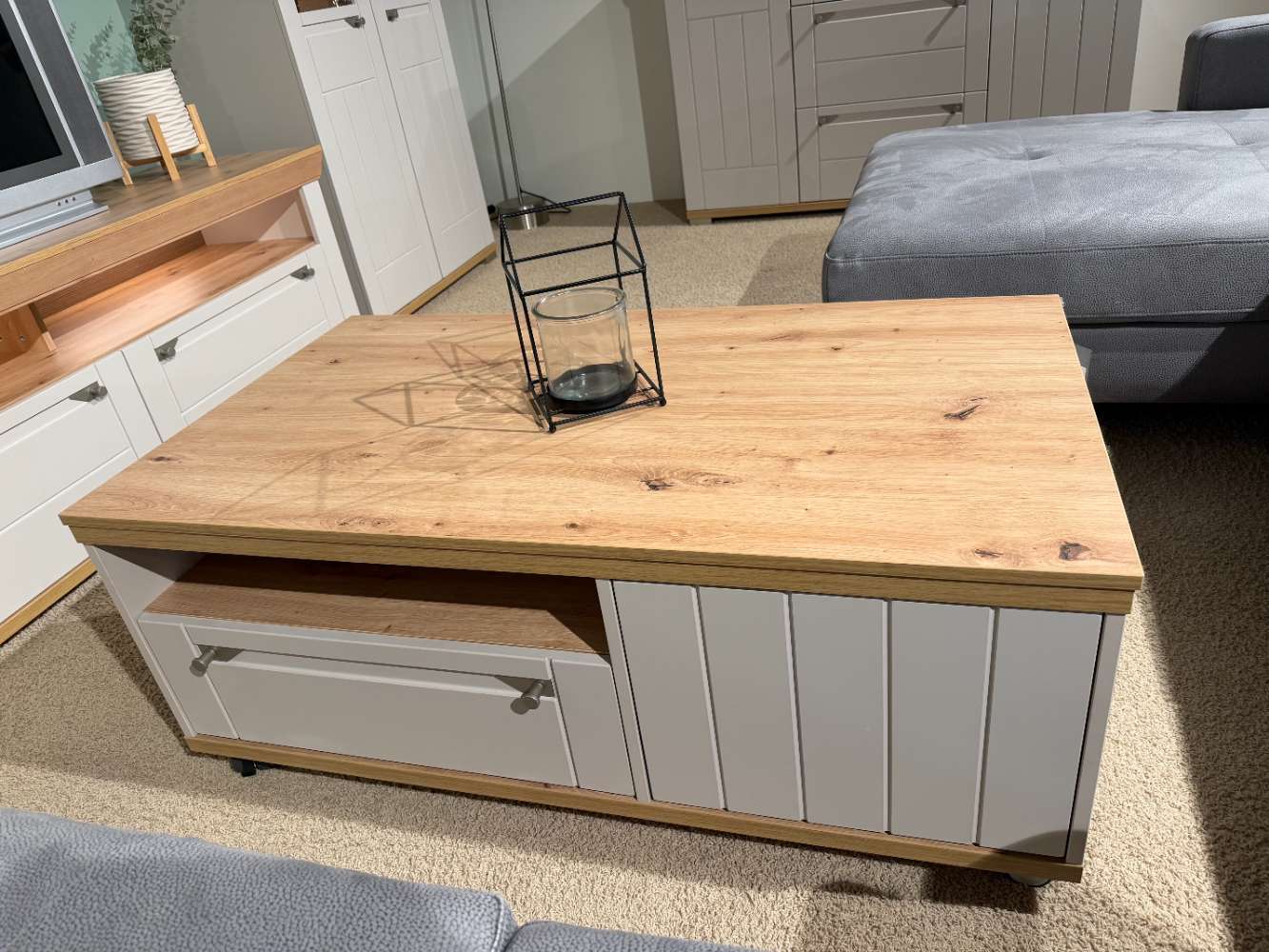 Couchtisch / Kaschmir matt / Artisan Eiche