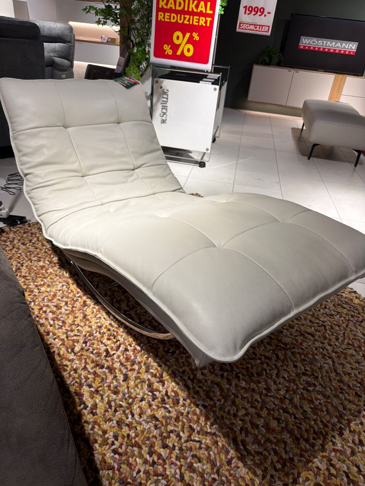 Relax liege Leder Cream, White inklusive Verstellung