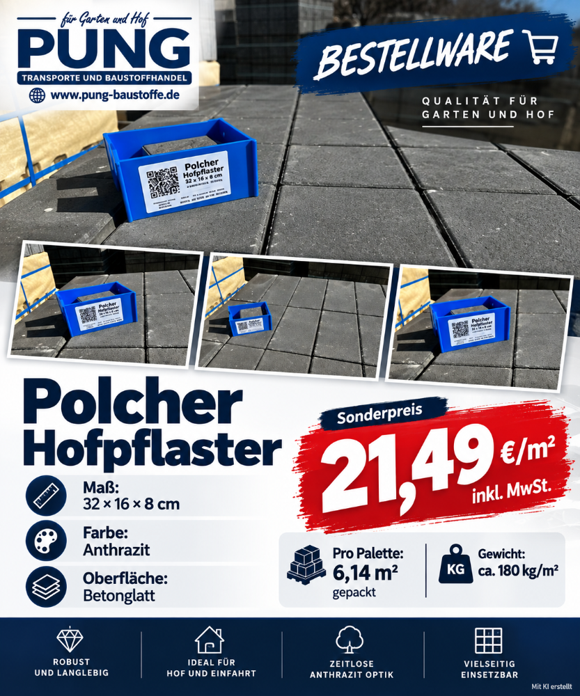 Polcher Hofpflaster 32x16x8 cm anthrazit