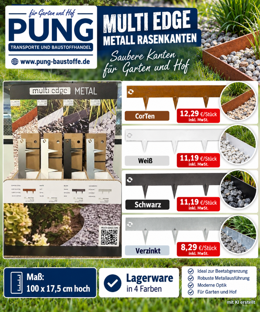 Multi-Edge METAL Rasenkante Verschiedene Varianten