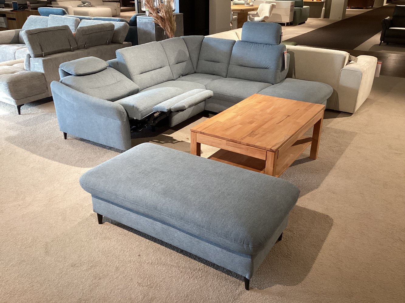 Garnitur „Velletri“, elektr.Relexfkt.,Relaxrücken Ecke, Federkern