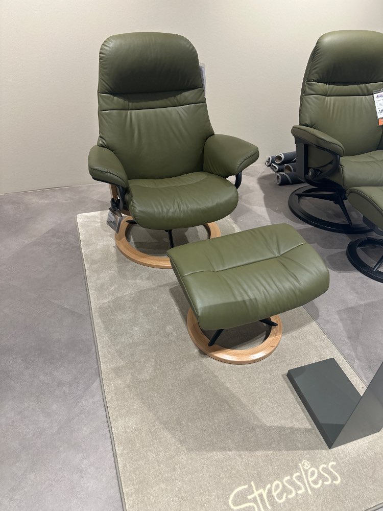 Stressless Relaxsessel Echtleder olive