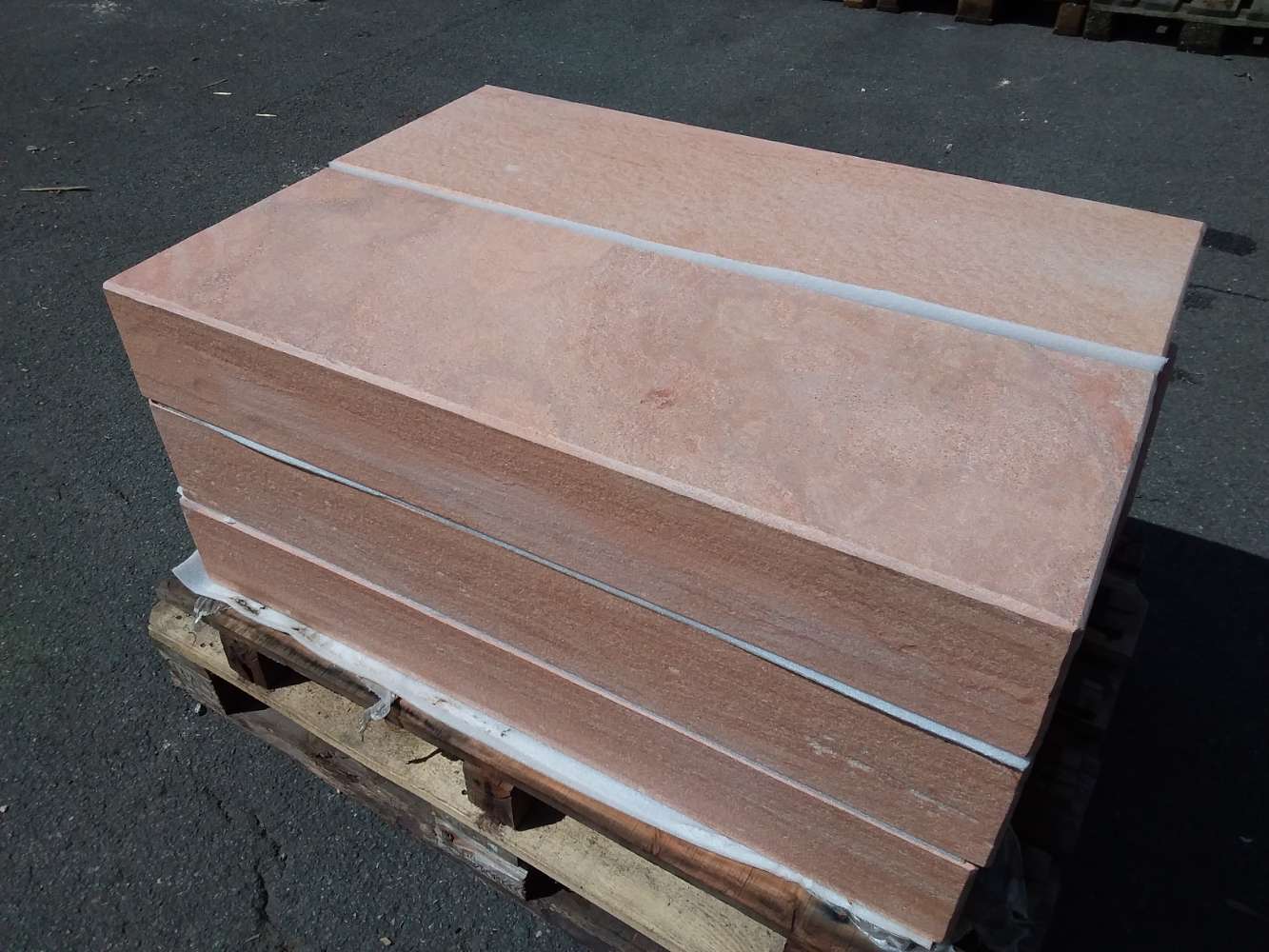 Blockstufe Sandstein 15x35x100 terracotta-orange Naturstein