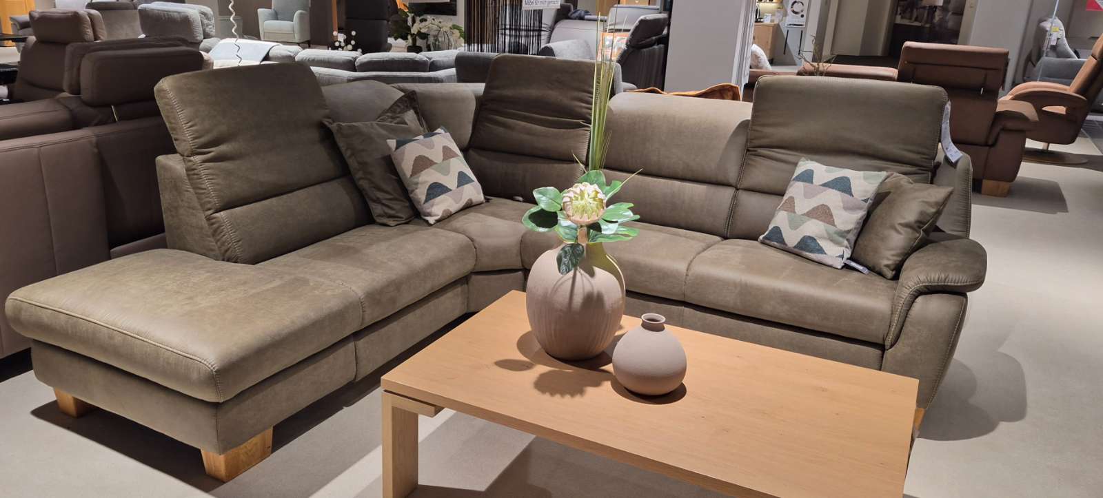 Ecksofa mit Stauraum und Schlaffunktion Bezug 100% Polyester