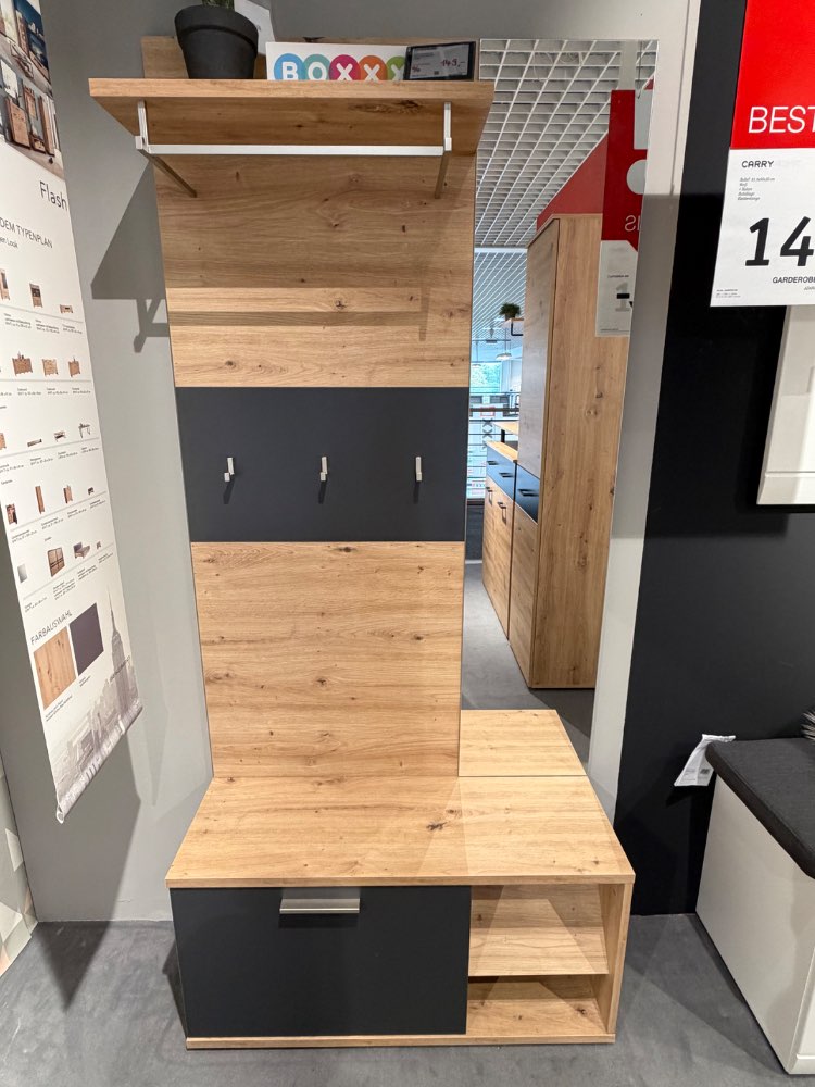 Garderobe, Vorzimmer, ca. 90cm, Anthrazit Eiche, XXXLutz