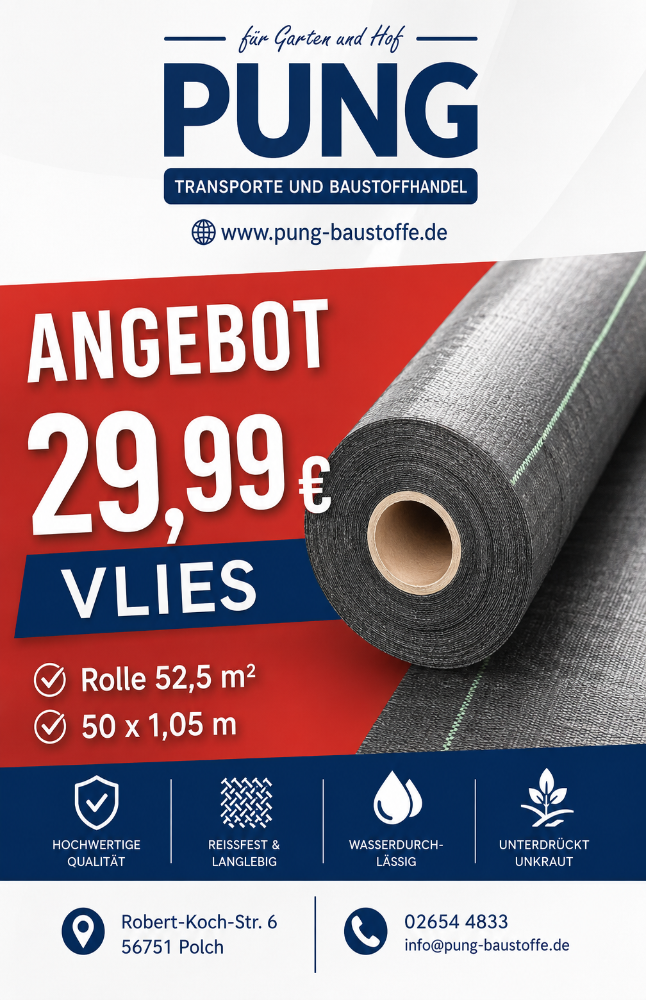Unkrautvlies / Anti-Wurzeltuch  52,5 m²  ( 50 x 1,05 m Rolle )