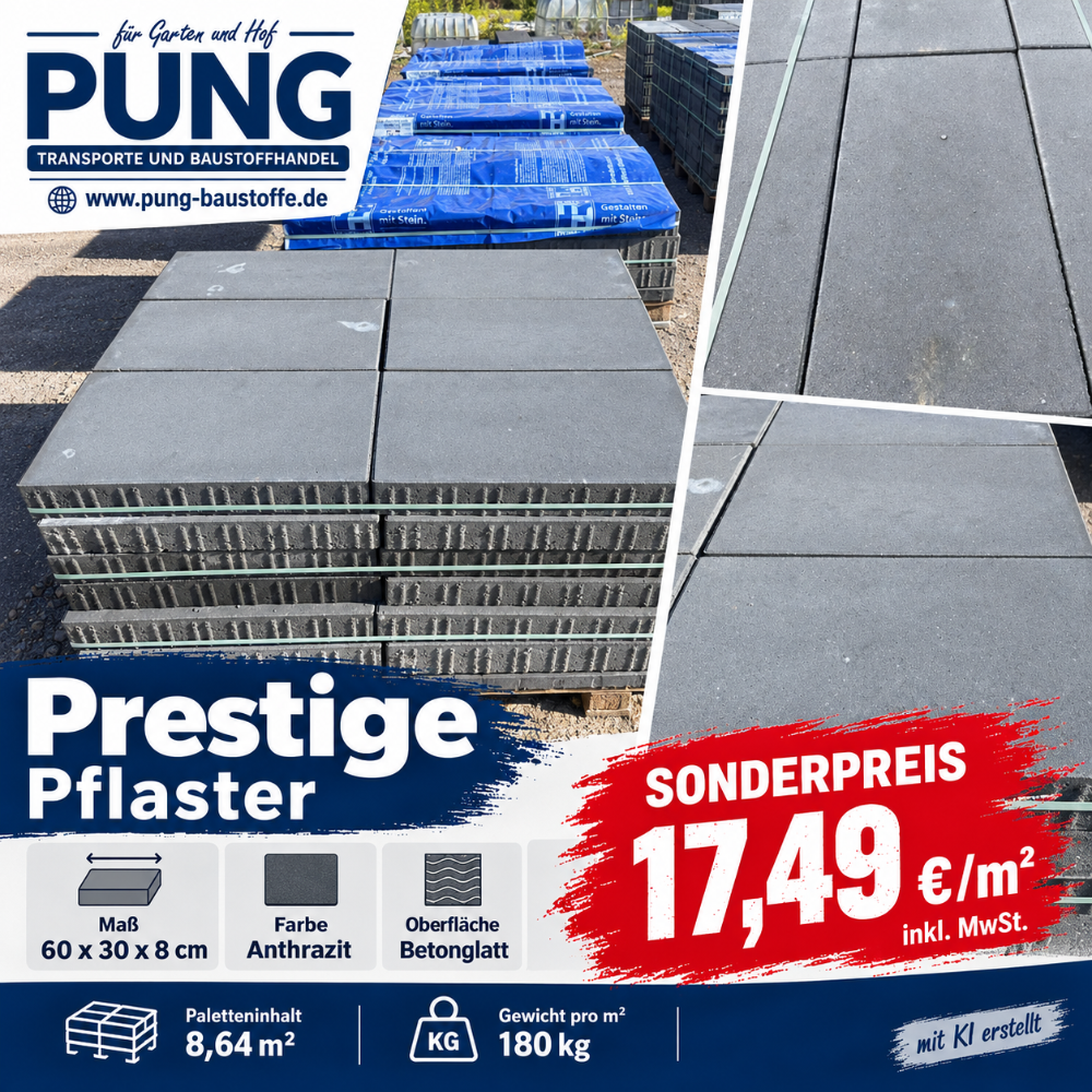 Prestige Line Pflaster 60x30x8 cm Anthrazit (2.Wahl)