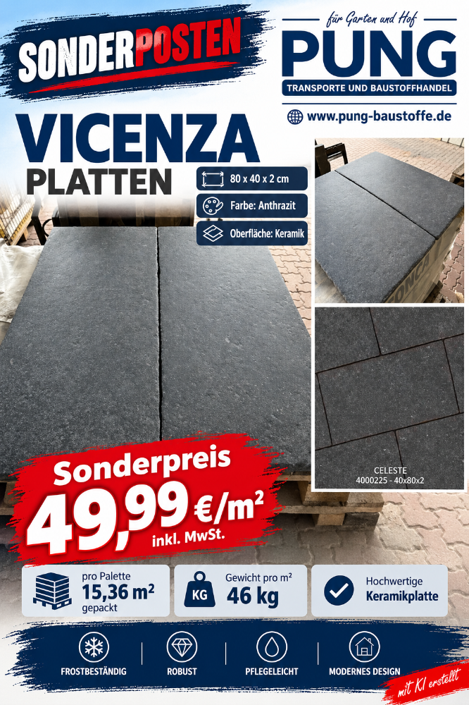 Keramik Vicenza Celeste 40x80x2 cm  grau (Restposten)
