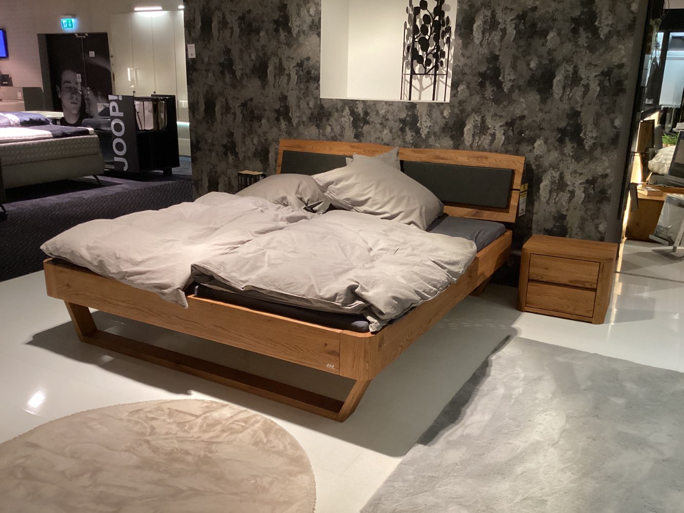 Holz-Bettgestell Oak-Puro Modul inkl. Nachttische