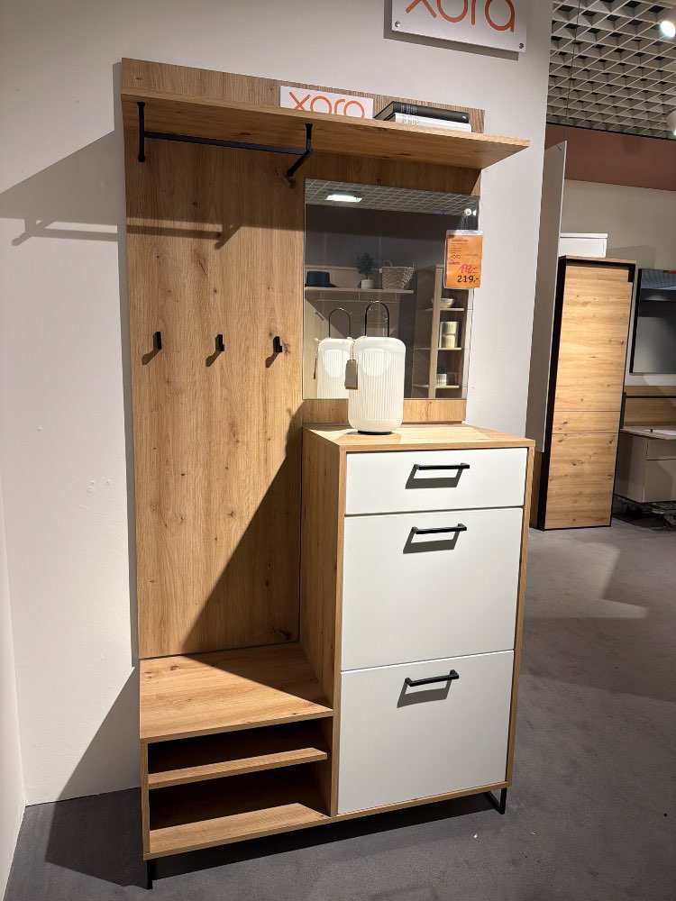 Garderobe, Vorzimmer, ca. 100cm, Eichefarben Weiß, XXXLutz