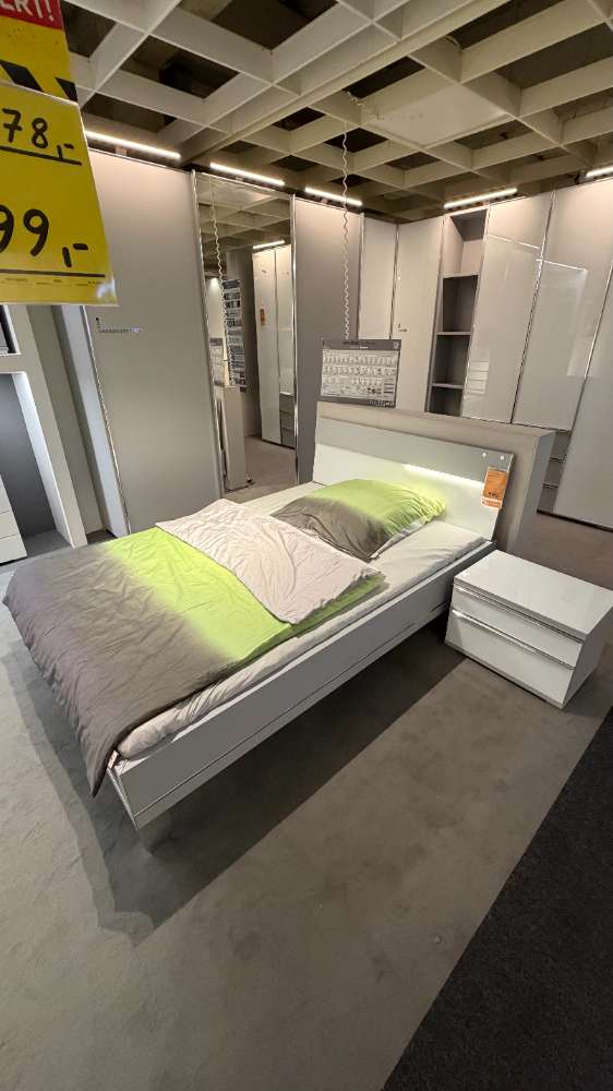 MÖBEL,MODERANO ,BETT MIT NACHTSCHRANK,,HELLGRAU/WEIß,XXXLUTZ