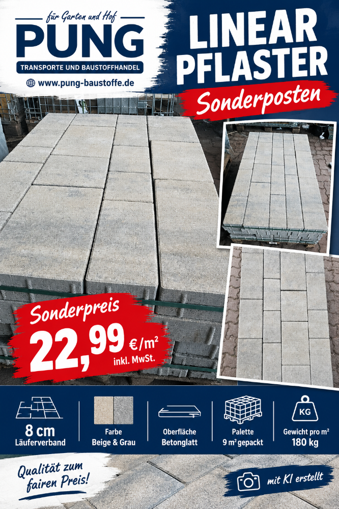 Linear Läuferverband 8cm beige&grau nuanciert (2.Wahl)