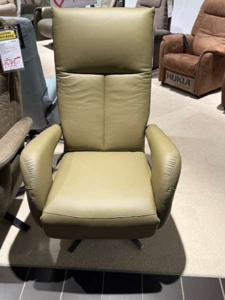 Relaxsessel mit motorischen Funktionen in Leder Punch Olive