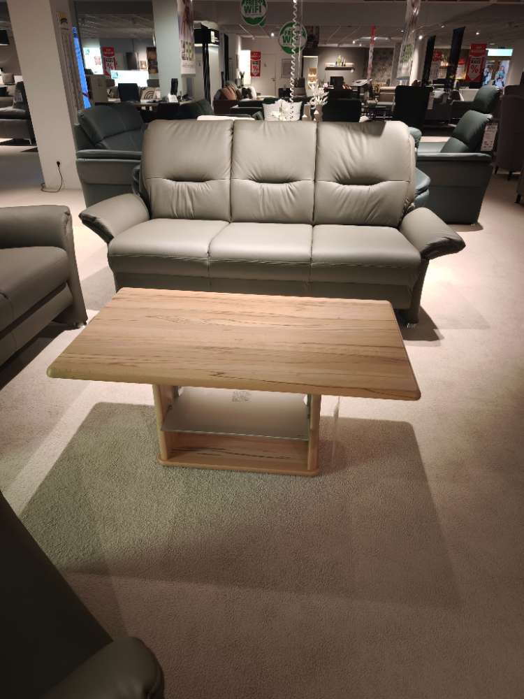 Couchtisch Kernbuche massiv auf Rollen mit Lift