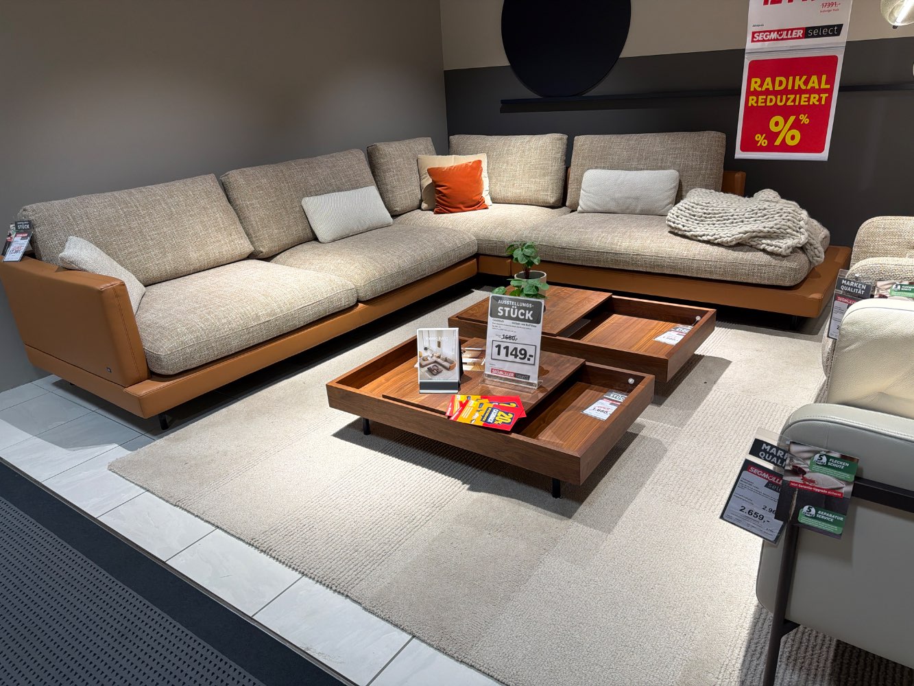 Designer, Sofa, Lederstoff Polstergarnitur